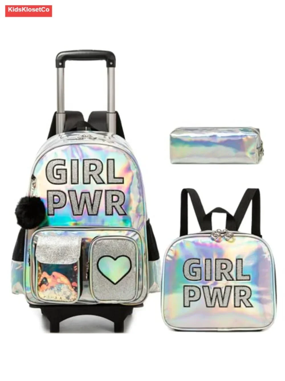 Kids Rolling Backpack with Wheels, 15.6 inch Laptop Compartment, School